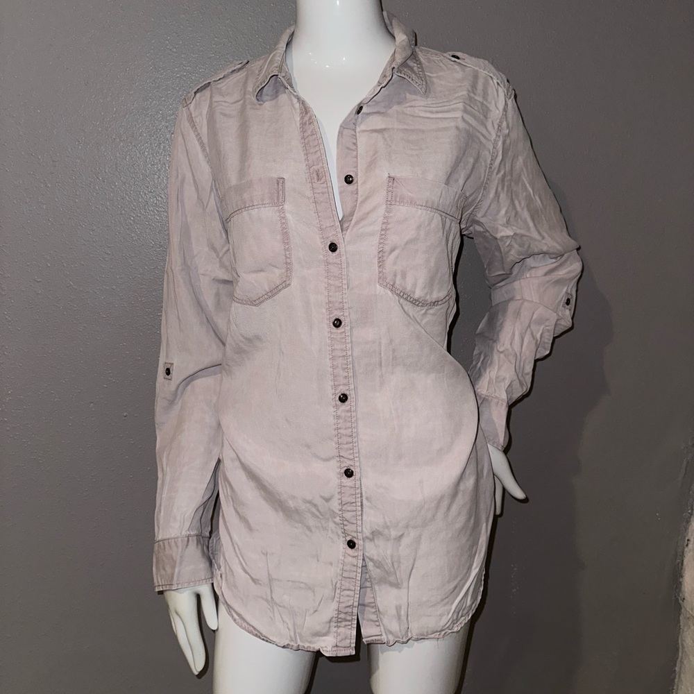 Express Light Gray Button Down Shirt